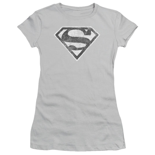 Superman - Grey S - Short Sleeve Junior Sheer - Silver T-shirt