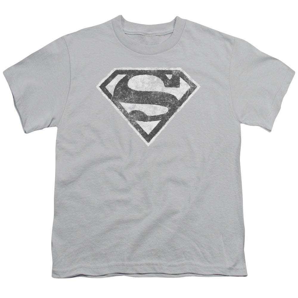 Superman - Grey S - Short Sleeve Youth 18/1 - Silver T-shirt