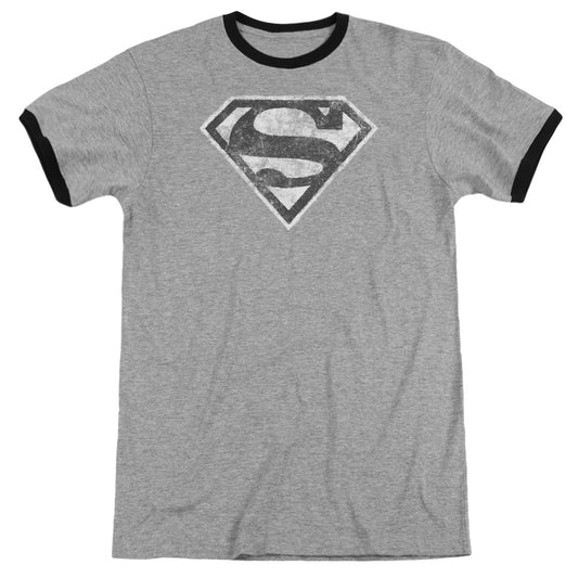 Superman - Grey S - Adult Ringer - Heather/black
