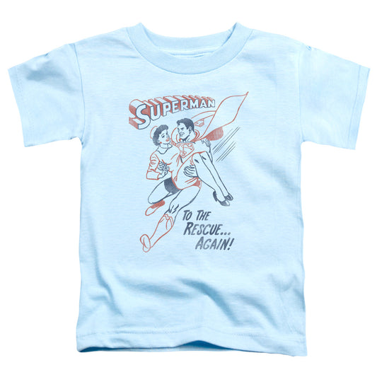 Superman - To The Rescue - Short Sleeve Toddler Tee - Light Blue T-shirt