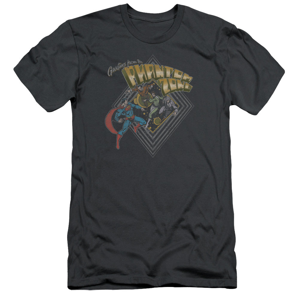 Superman - Zod Greetings - Short Sleeve Adult 30/1 - Charcoal T-shirt
