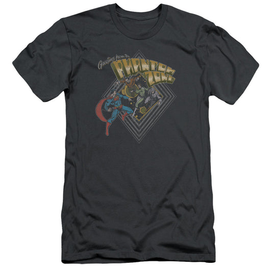 Superman - Zod Greetings - Short Sleeve Adult 30/1 - Charcoal T-shirt