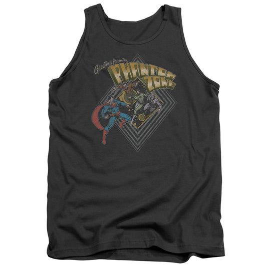 Superman - Zod Greetings - Adult Tank - Charcoal
