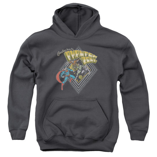 Superman - Zod Greetings - Youth Pull-over Hoodie - Charcoal
