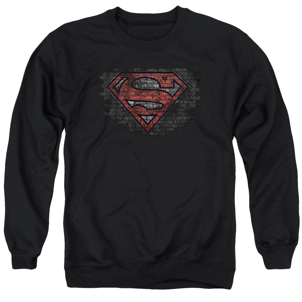 Superman - Brick S - Adult Crewneck Sweatshirt - Black