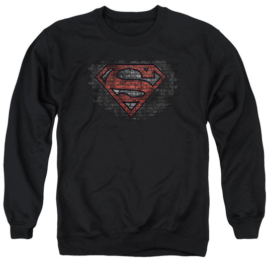 Superman - Brick S - Adult Crewneck Sweatshirt - Black