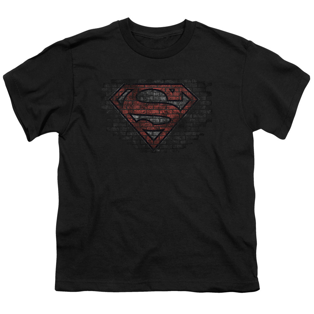 Superman - Brick S - Short Sleeve Youth 18/1 - Black T-shirt