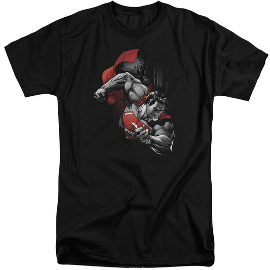 Superman - My City - Short Sleeve Adult Tall - Black T-shirt