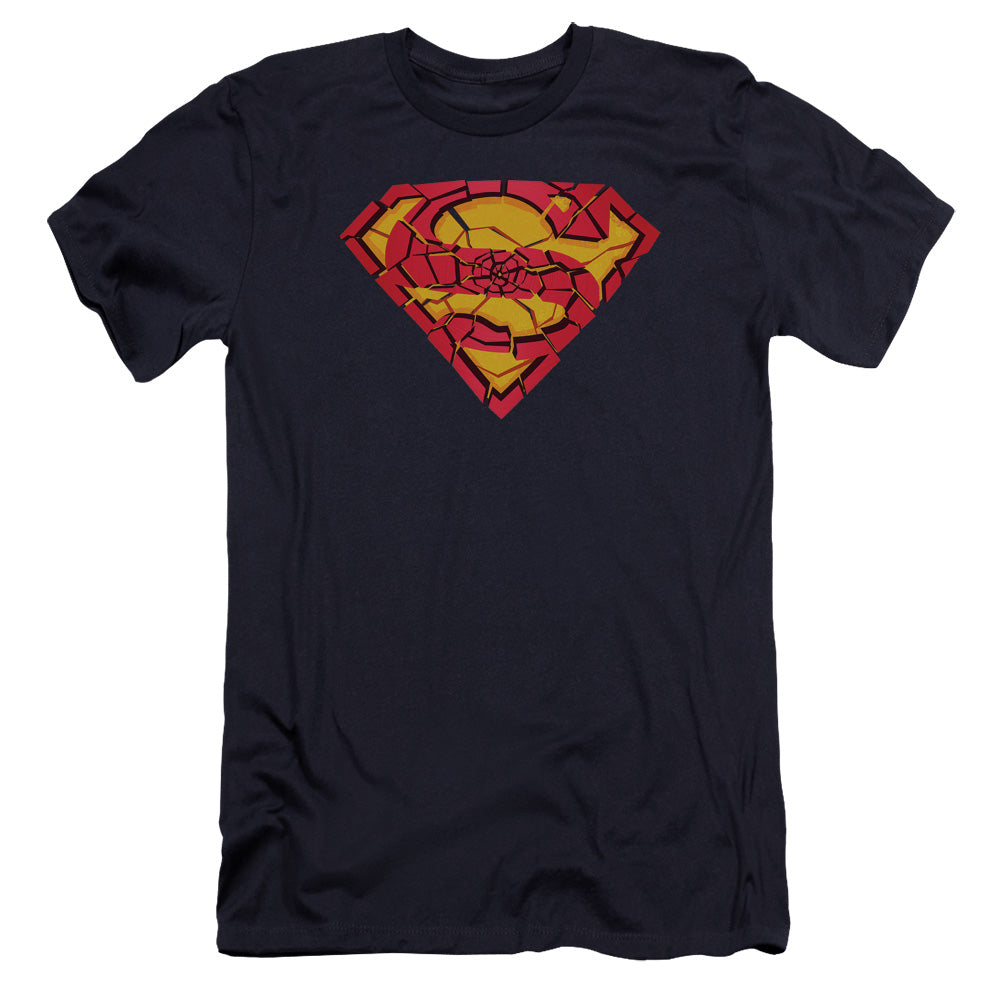 Superman - Shattered Shield-premuim Canvas Adult Slim Fit 30/1 - Navy
