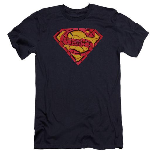 Superman - Shattered Shield-premuim Canvas Adult Slim Fit 30/1 - Navy