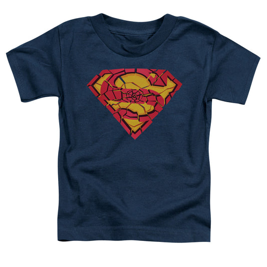 Superman - Shattered Shield - Short Sleeve Toddler Tee - Navy T-shirt