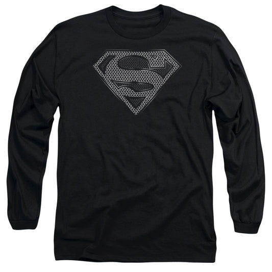 Superman - Chainmail - Long Sleeve Adult 18/1 - Black T-shirt