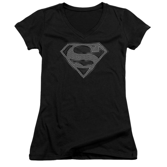 Superman - Chainmail - Junior V-neck - Black
