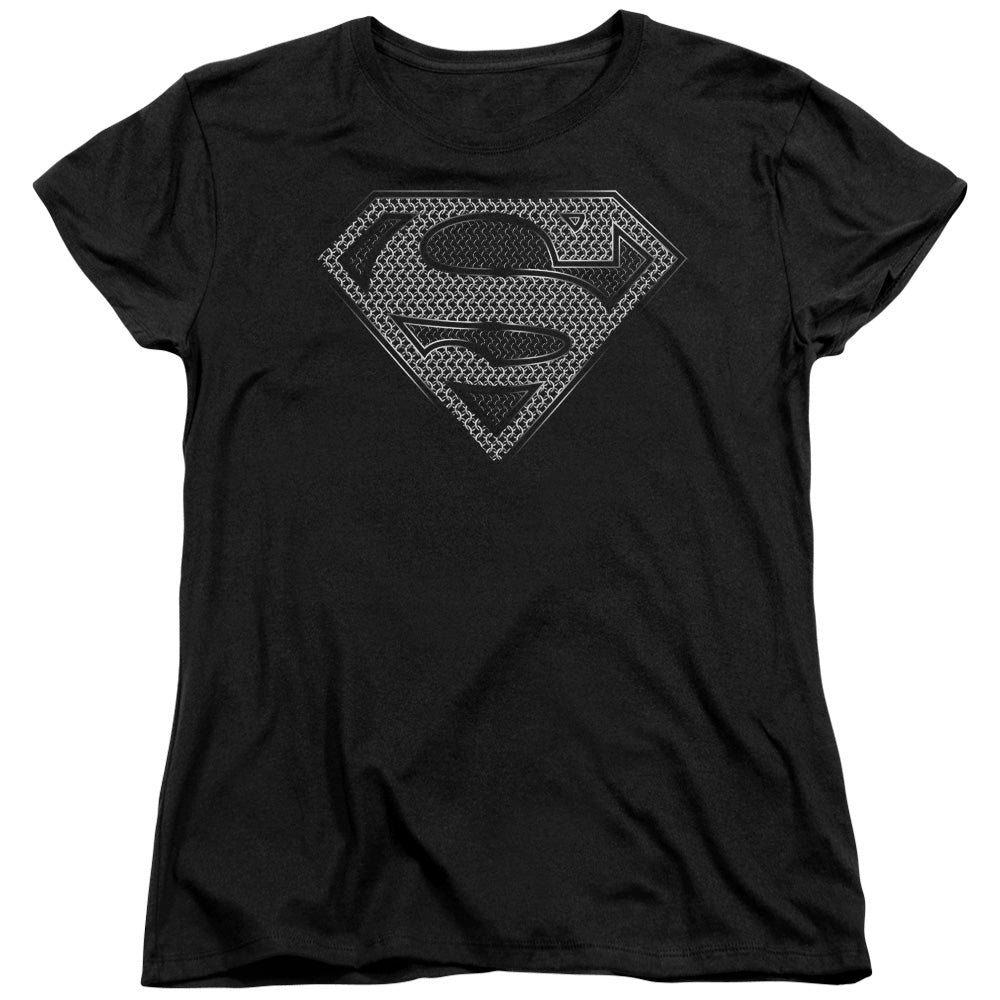 Superman - Chainmail - Short Sleeve Womens Tee - Black T-shirt