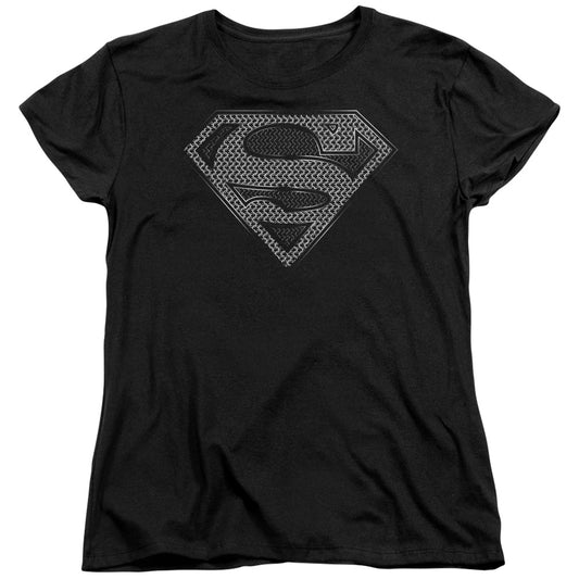 Superman - Chainmail - Short Sleeve Womens Tee - Black T-shirt