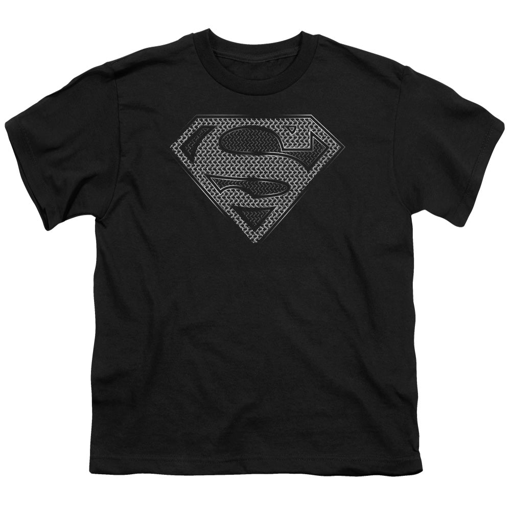 Superman - Chainmail - Short Sleeve Youth 18/1 - Black T-shirt