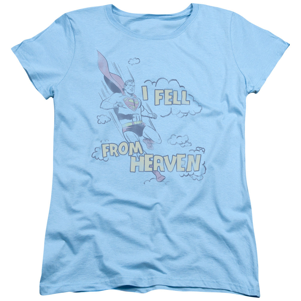 Superman - I Fell - Short Sleeve Womens Tee - Light Blue T-shirt