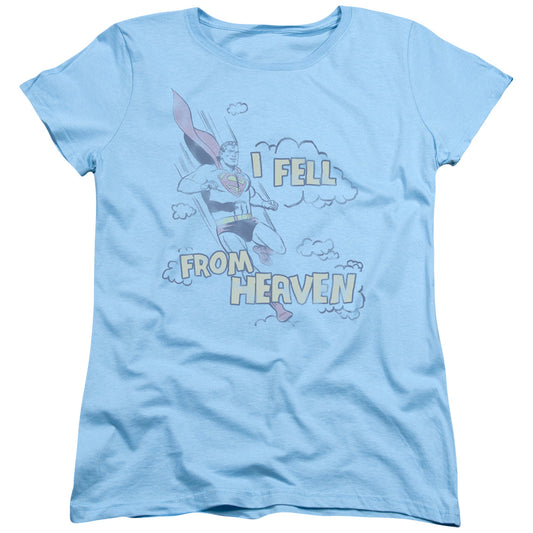 Superman - I Fell - Short Sleeve Womens Tee - Light Blue T-shirt
