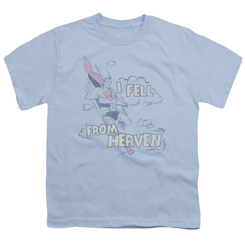 Superman - I Fell - Short Sleeve Youth 18/1 - Light Blue T-shirt