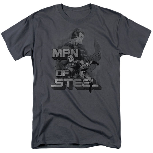 Superman - Steel Poses - Short Sleeve Adult 18/1 - Charcoal T-shirt