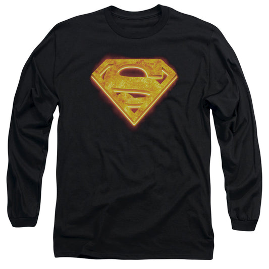 SUPERMAN HOT STEEL SHIELD - L/S ADULT 18/1 - BLACK T-Shirt