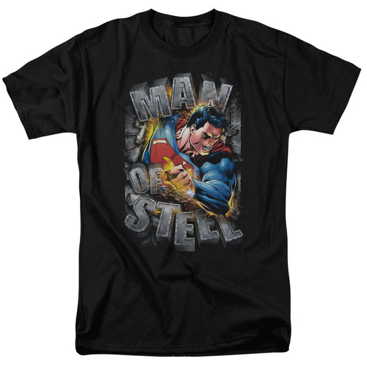 Superman - Ripping Steel - Short Sleeve Adult 18/1 - Black T-shirt