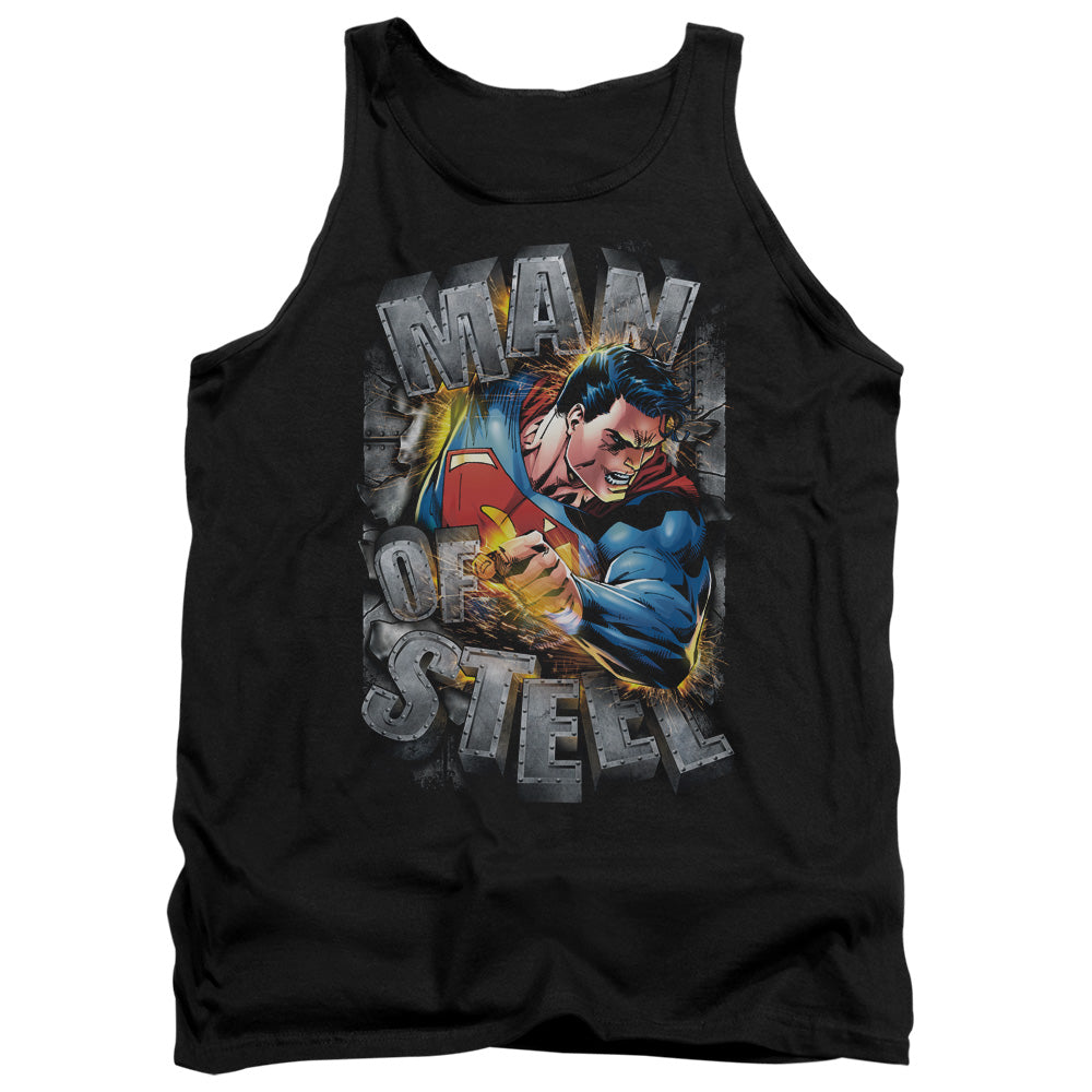 Superman - Ripping Steel - Adult Tank - Black