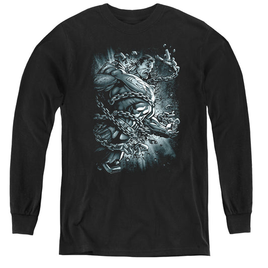 Superman - Break Free - Youth Long Sleeve Tee - Black
