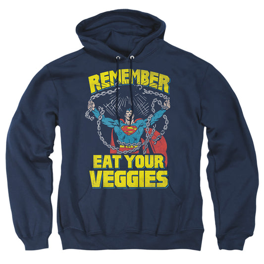 Superman - Veggie Power - Adult Pull-over Hoodie - Navy