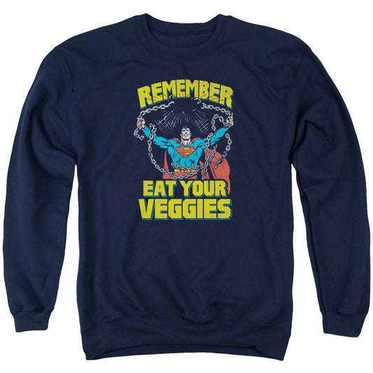 Superman - Veggie Power - Adult Crewneck Sweatshirt - Navy