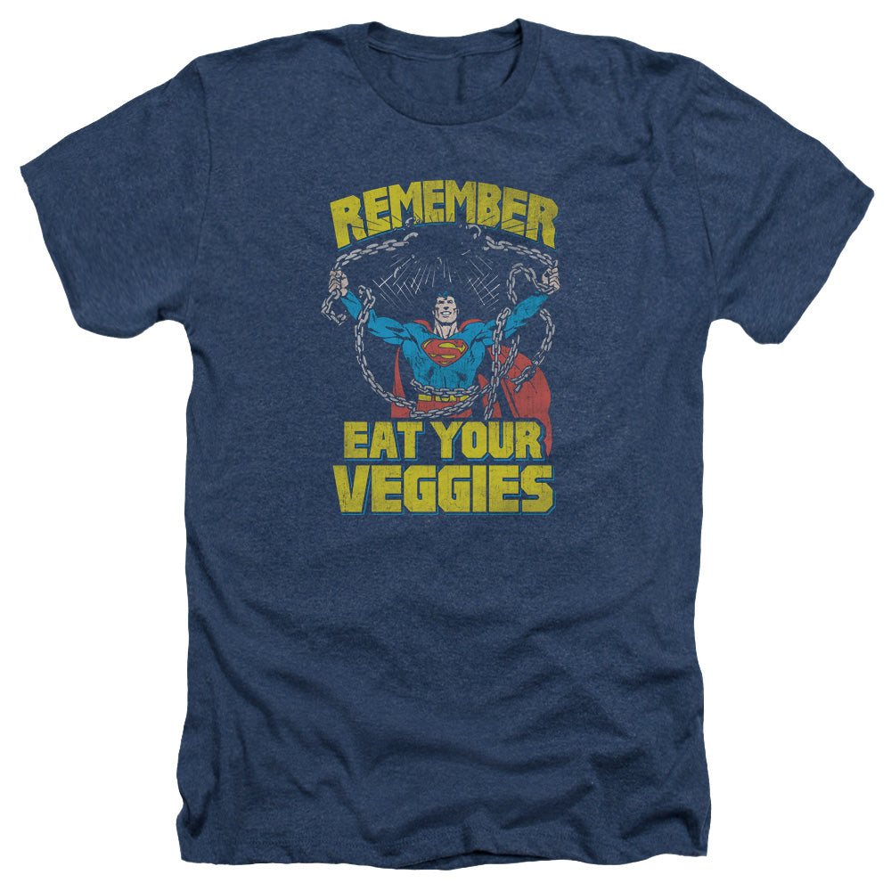 Superman - Veggie Power - Adult Heather - Navy