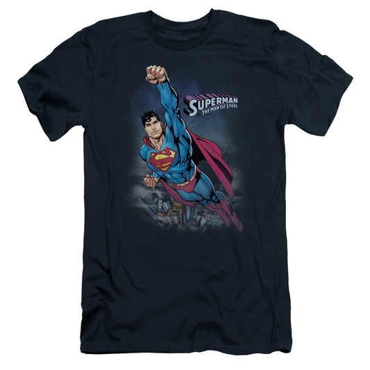Superman - Twilight Flight - Short Sleeve Adult 30/1 - Navy T-shirt