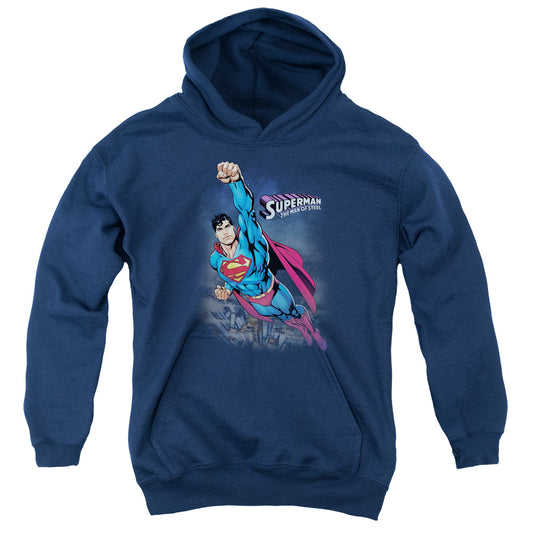 Superman - Twilight Flight - Youth Pull-over Hoodie - Navy