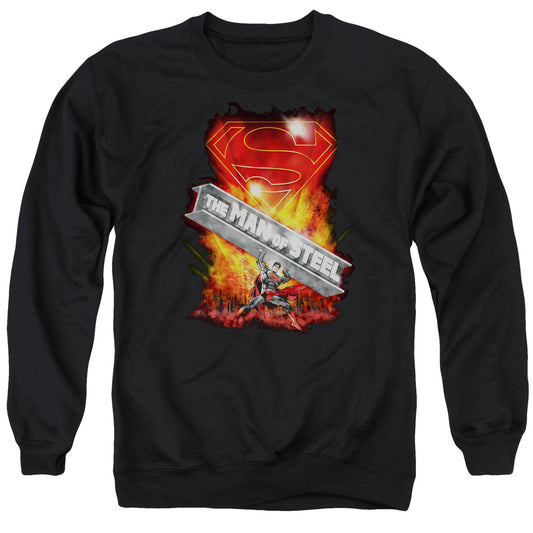Superman - Steel Girder - Adult Crewneck Sweatshirt - Black