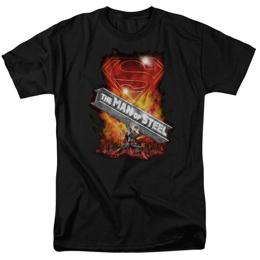 Superman - Steel Girder - Short Sleeve Adult 18/1 - Black T-shirt