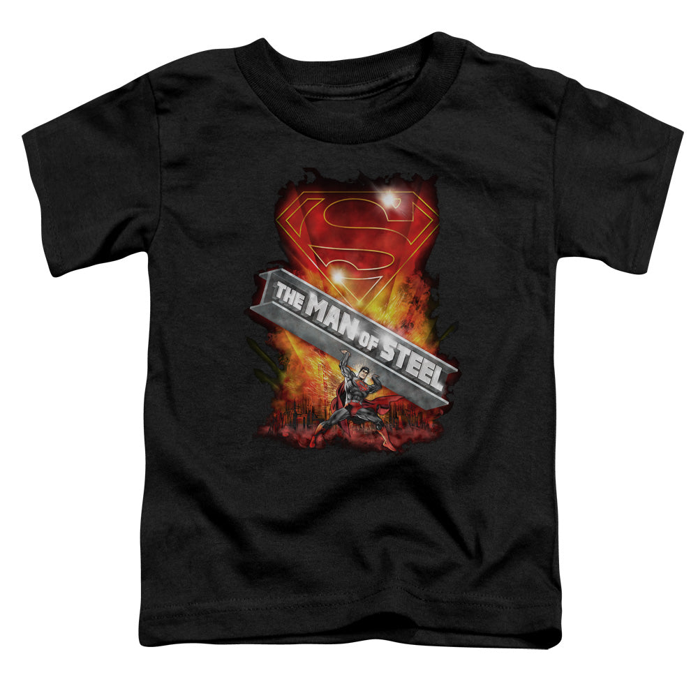 Superman - Steel Girder - Short Sleeve Toddler Tee - Black T-shirt