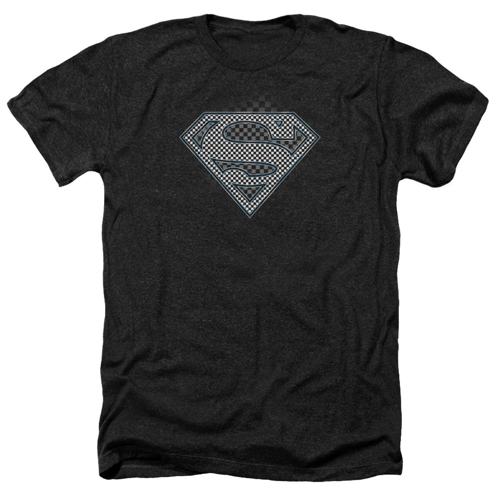 Superman - Checkerboard - Adult Heather-black