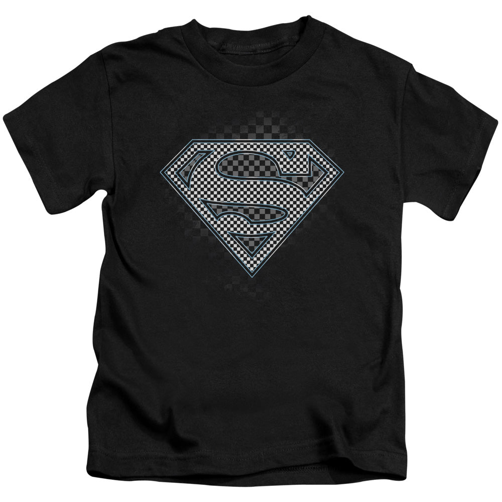 SUPERMAN CHECKERBOARD - S/S JUVENILE 18/1 - BLACK - T-Shirt