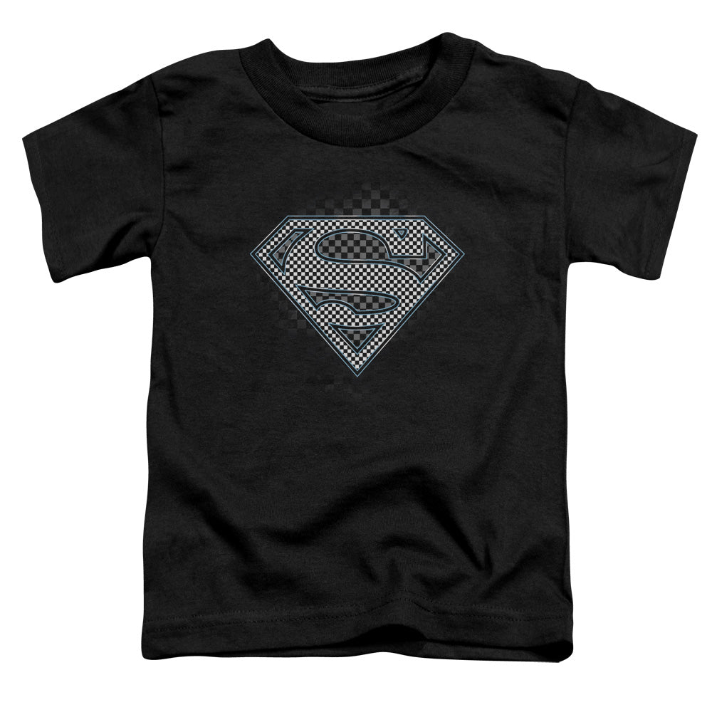 Superman - Checkerboard - Short Sleeve Toddler Tee - Black T-shirt