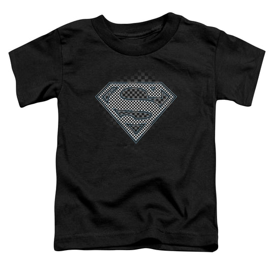 Superman - Checkerboard - Short Sleeve Toddler Tee - Black T-shirt