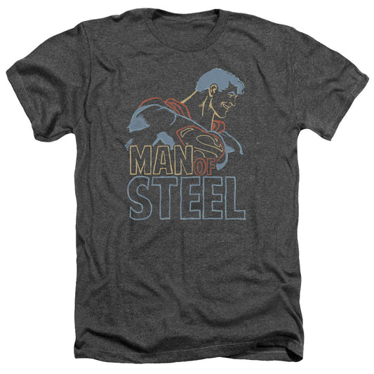 Superman - Colored Lines - Adult Heather - Charcoal