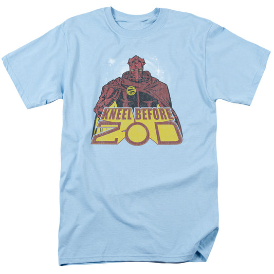 Superman - Kneel Before - Short Sleeve Adult 18/1 - Light Blue T-shirt