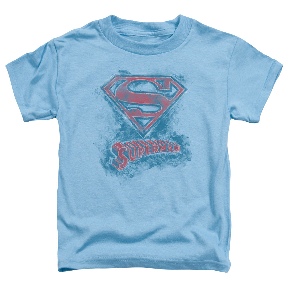 Superman - Its Sketchy - Short Sleeve Toddler Tee - Carolina Blue T-shirt