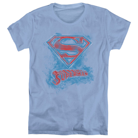 Superman - Its Sketchy - Short Sleeve Womens Tee - Carolina Blue T-shirt