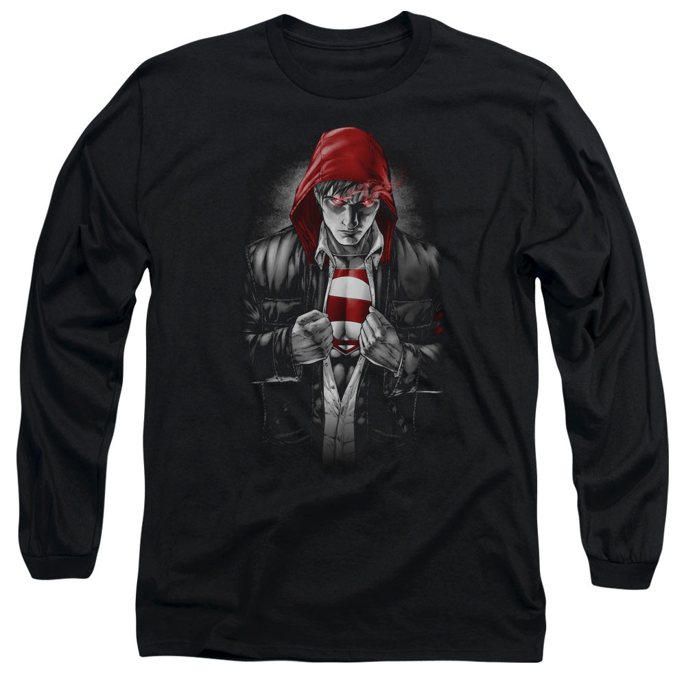 Superman - Earth One - Long Sleeve Adult 18/1 - Black T-shirt