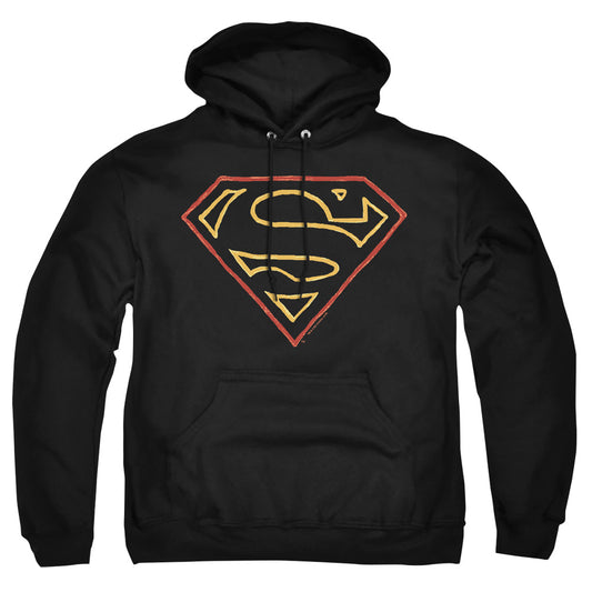 Superman - Colored Shield - Adult Pull-over Hoodie - Black