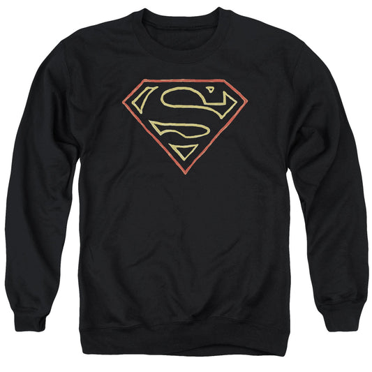 Superman - Colored Shield - Adult Crewneck Sweatshirt - Black