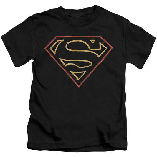 SUPERMAN COLORED SHIELD - S/S JUVENILE 18/1 - BLACK - T-Shirt