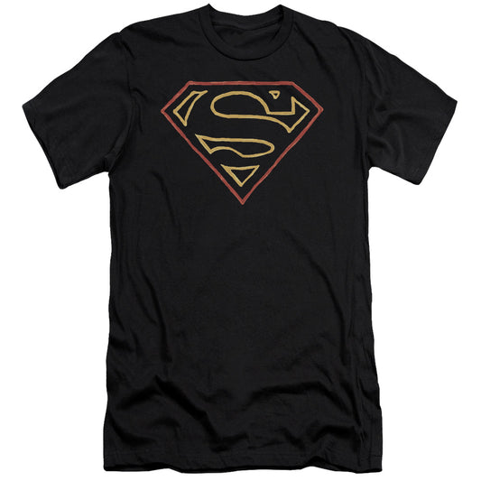 Superman - Colored Shield - Short Sleeve Adult 30/1 - Black T-shirt