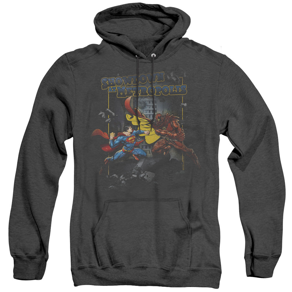 Superman - Showdown - Adult Heather Hoodie - Black